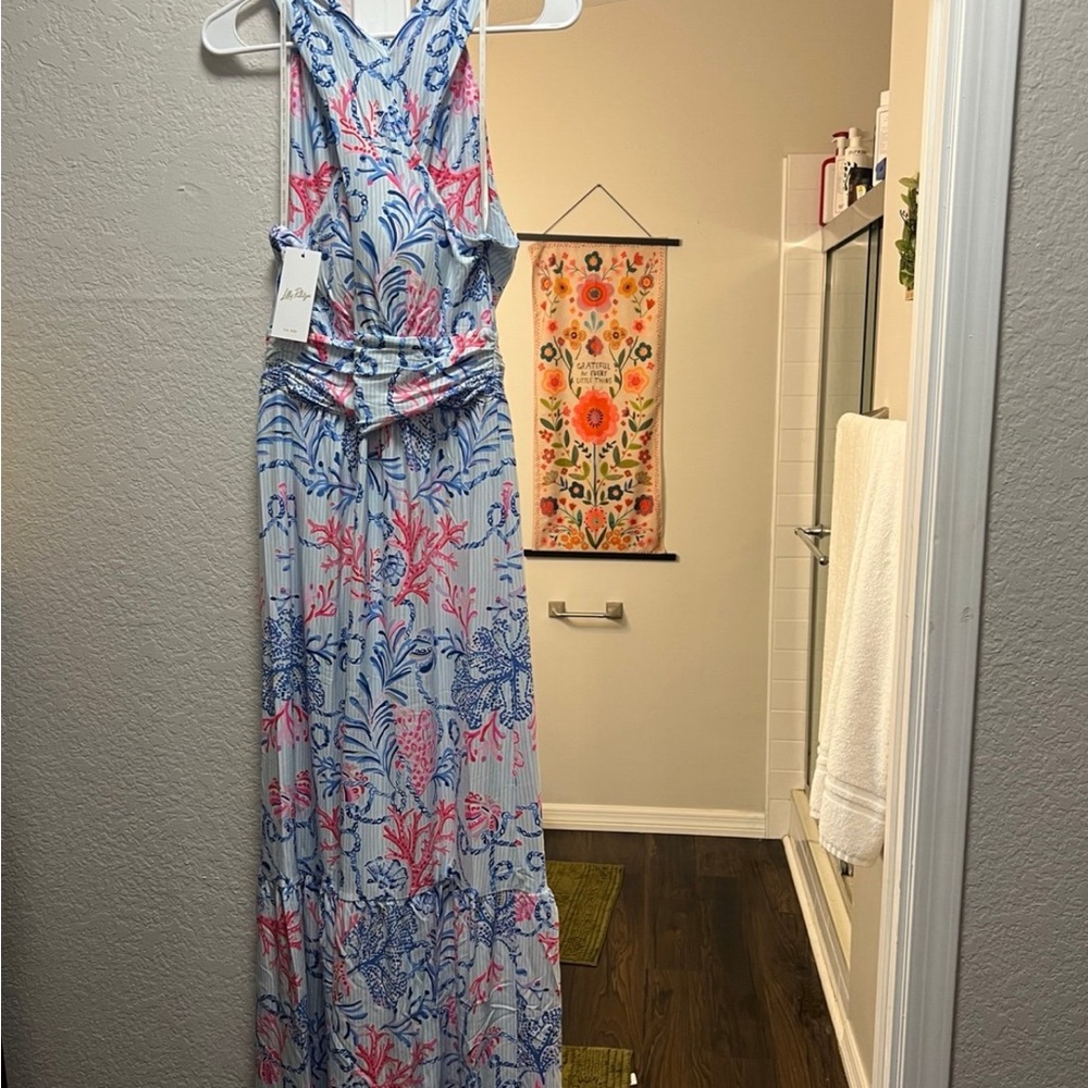 Floral Sleeveless Maxi Dress - Blue and Pink Lilly Pulitzer